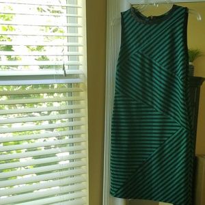Green and Black Striped Dress